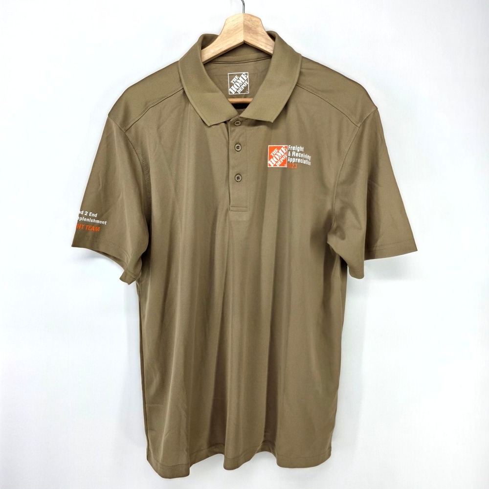 The Home Depot Polo Shirt Mens M Brown Freight Receiving Appreciation 2023 Logo